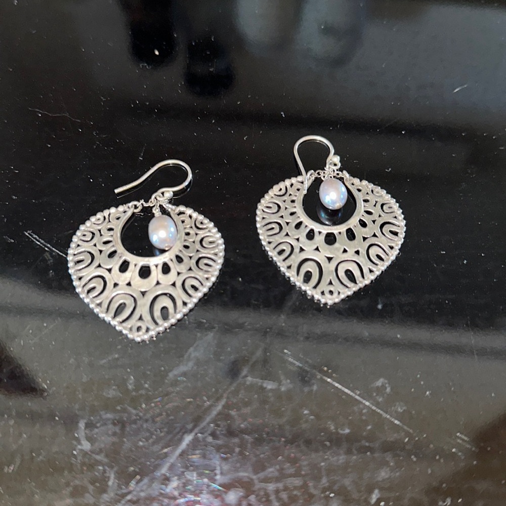 Silpada, Sterling with suspended gray pearl